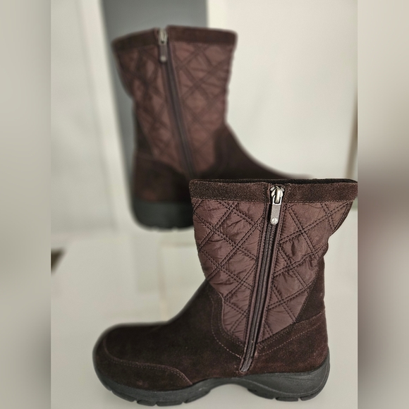 Ladies Brown Suede/ Quilted Winter Boots 9 - Picture 2 of 8